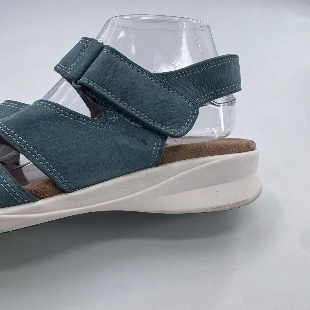 Comfortiva Leather Teal Women’s Sandal w/pillowtop Sz 11 M Fast Shipping